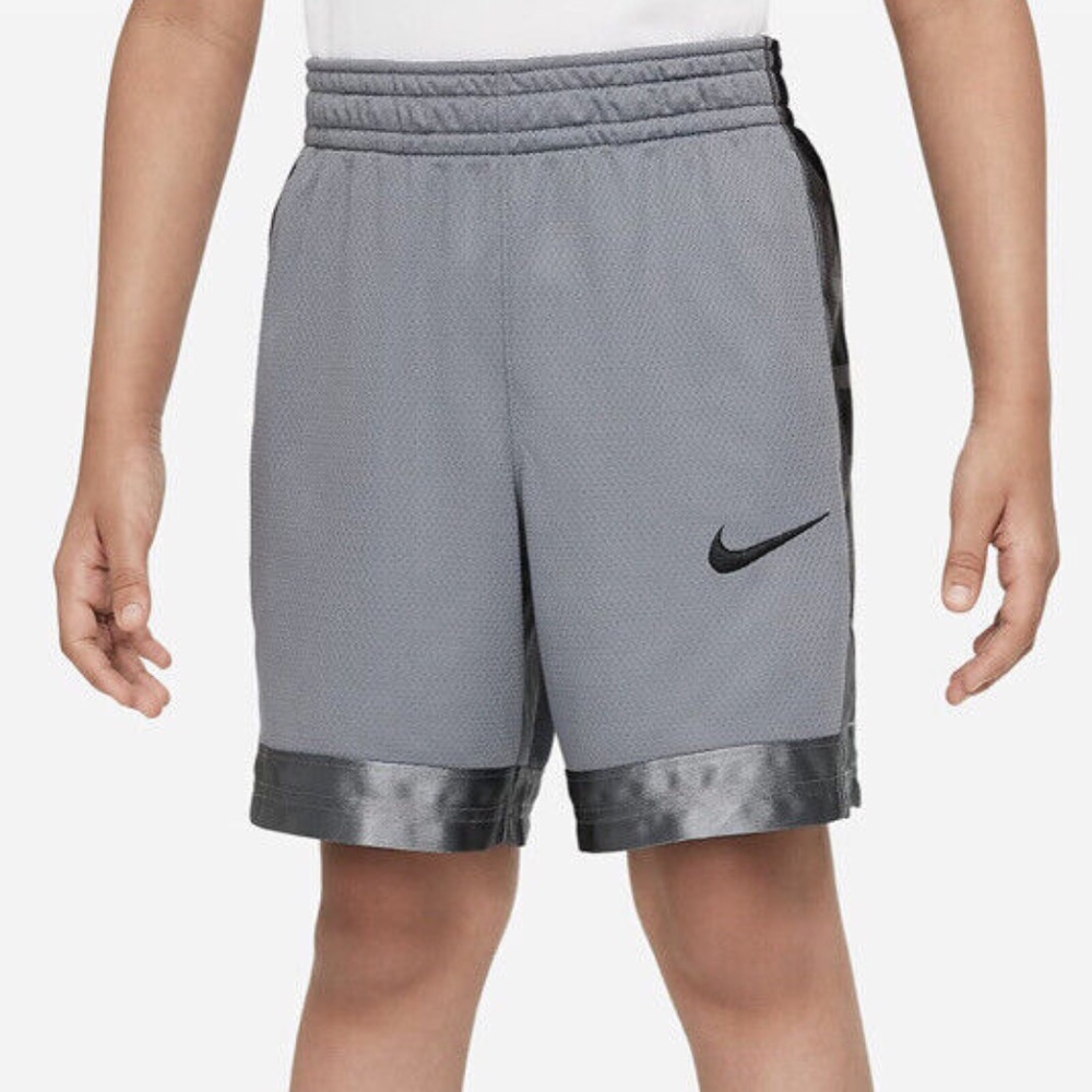 Nike Elite Stripe Basketball Shorts Boys Youth XL Gray DA0173-010 Pockets NWT